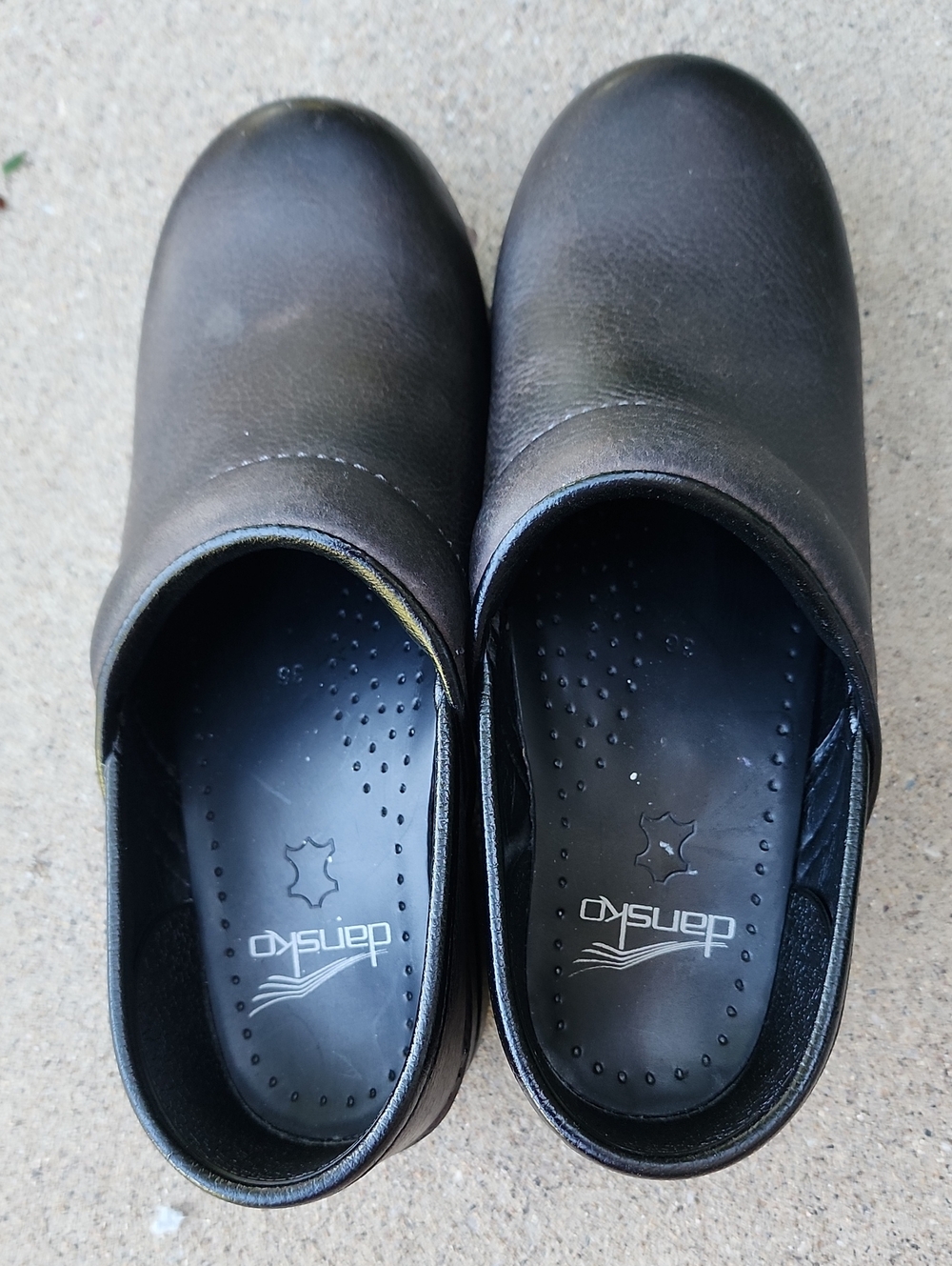 Dansko Dark Brown Leather Slip-On Clogs - Picture 4 of 17
